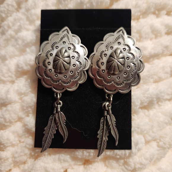 Vintage Jonette Jewlery 1988 pewter earrings - Picture 1 of 2